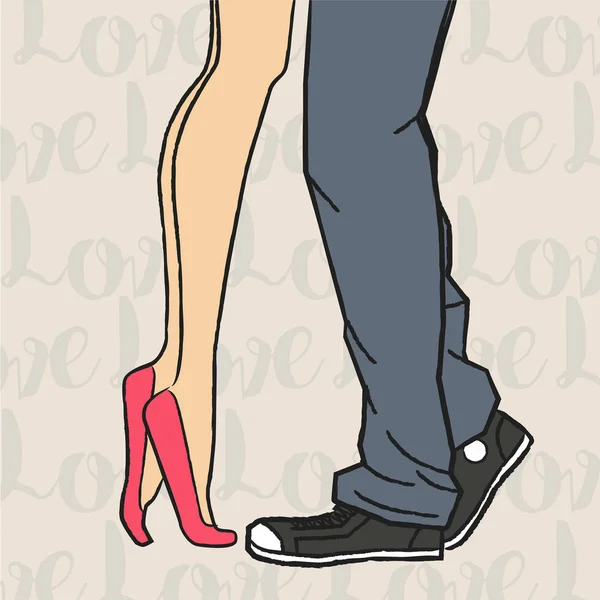 Embrasser un couple - Illustration de la Saint-Valentin, vecteur EPS10 — Image vectorielle