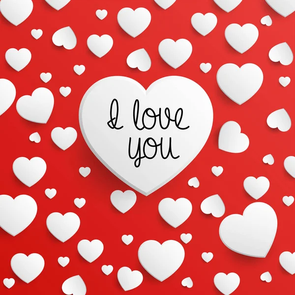 Ik hou van je - Valentijnskaart - Vector Eps10 — Stockvector