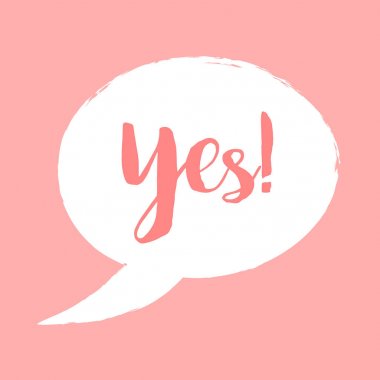 Evet! konuşma balonu, sohbet etiket - vektör eps10