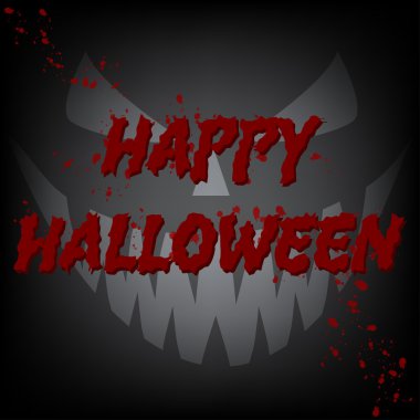 Mutlu Haloween kanlı kartı şeytan yüz