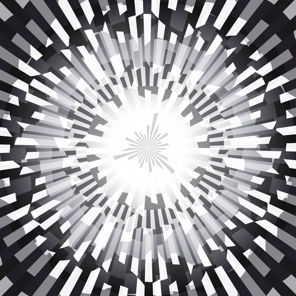 Rayon d'éclatement noir et blanc Contexte abstrait — Image vectorielle