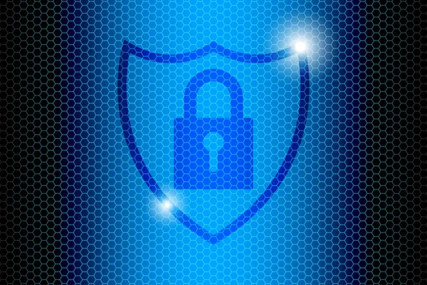Mavi geleceğin teknolojisi Internet güvenlik arka plan — Stok Vektör