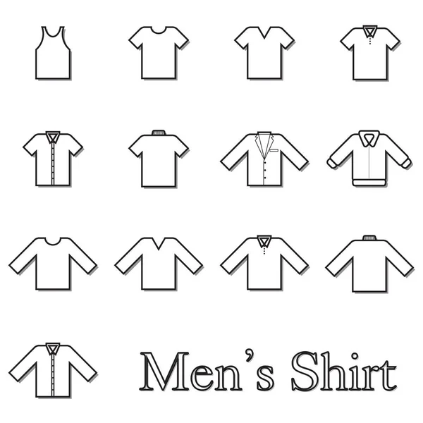 Set di Icona Linea Camicia Uomo — Vettoriale Stock