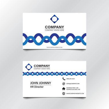 Beyaz Mavi Dalga İş Kartı 002