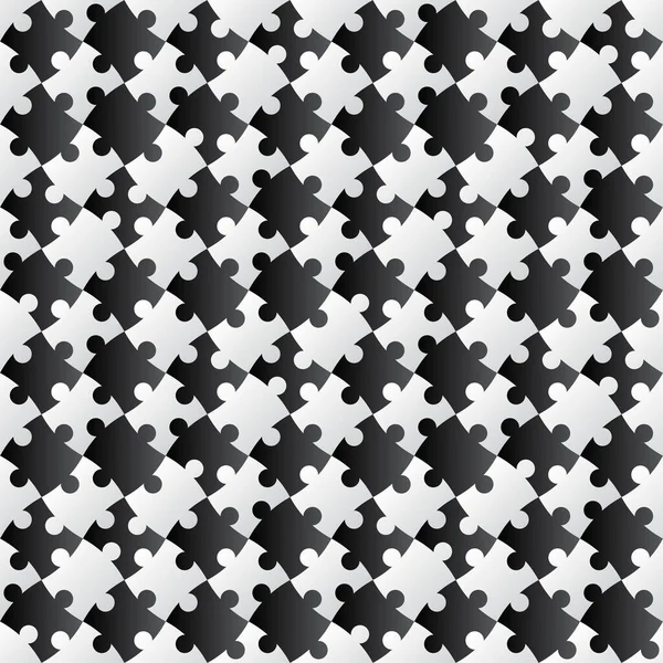 Jigsaw Tile Seamless Pattern Black White 002 — стоковый вектор