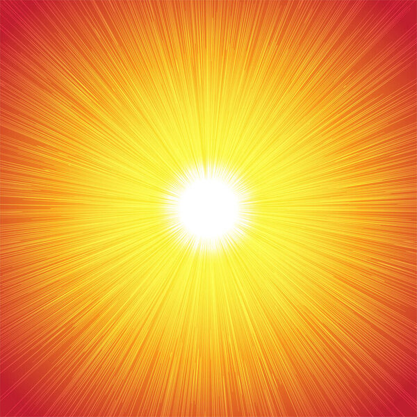 Red Hot Sun Ray Radiant Abstract Background