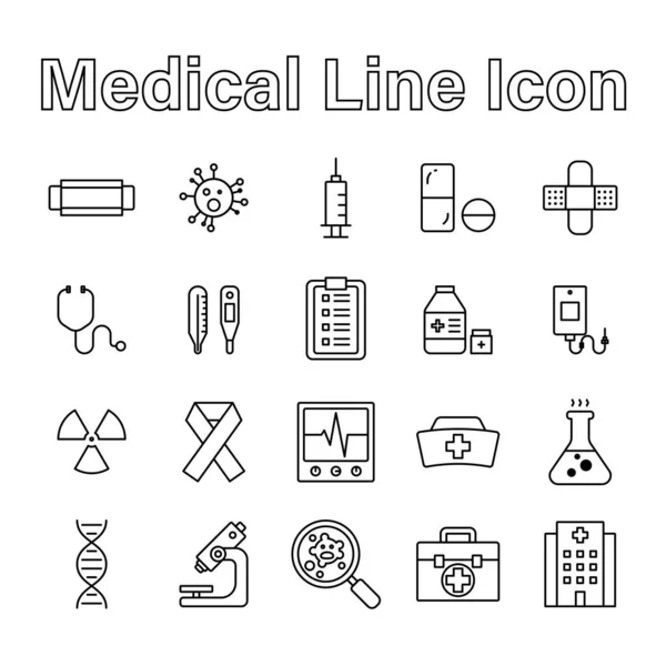 Ensemble Ligne Médicale Icône Avc Modifiable — Image vectorielle