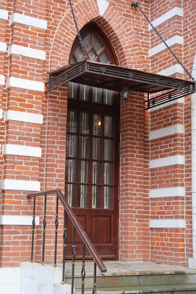 Brick Wall Porch Metal Canopy — Stock Photo, Image