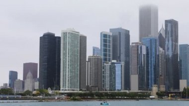 4 k Ultrahd Timelapse Chicago manzarası sıkı manzara