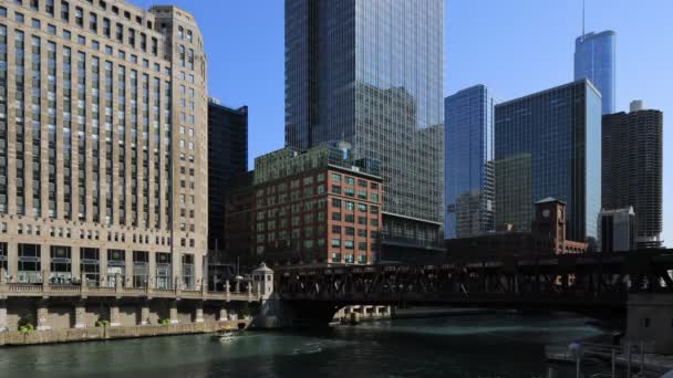 4K UltraHD Timelapse el Riverwalk en Chicago, Illinois — Vídeos de Stock