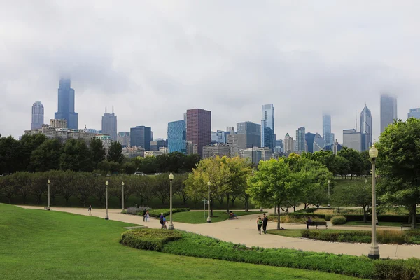 Vue de Chicago Skyline par une journée brumeuse — Photo