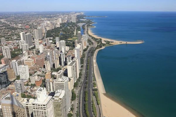 A légi felvétel a chicago downtown — Stock Fotó