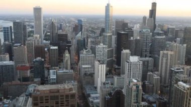 Chicago, Illinois şehir merkezinin 4 k Ultrahd Timelapse anteni 