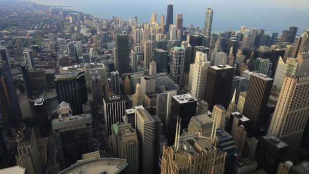 Luchtfoto van de skyline van Chicago, Illinois — Stockvideo