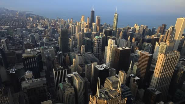 Vista aérea del horizonte de Chicago — Vídeo de stock