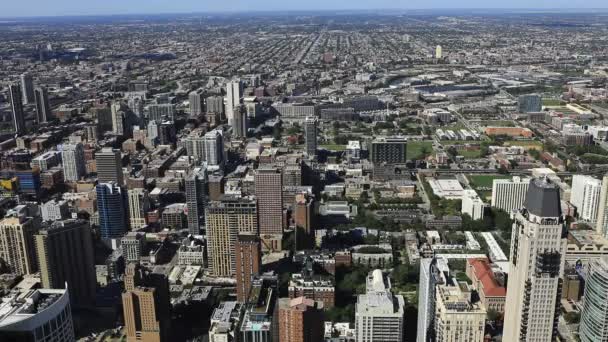 Large vue aérienne de Chicago — Video