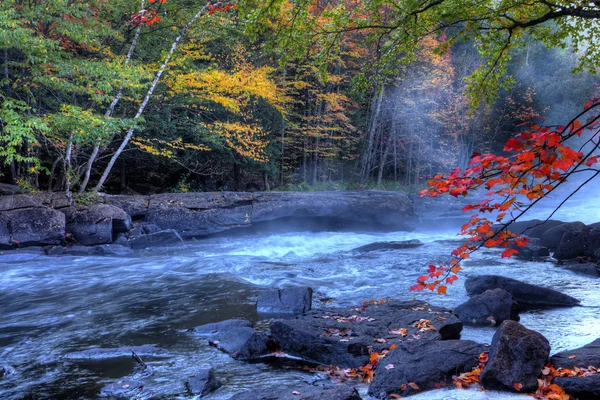 Algonquin rivier stroomversnellingen in de herfst — Stockfoto