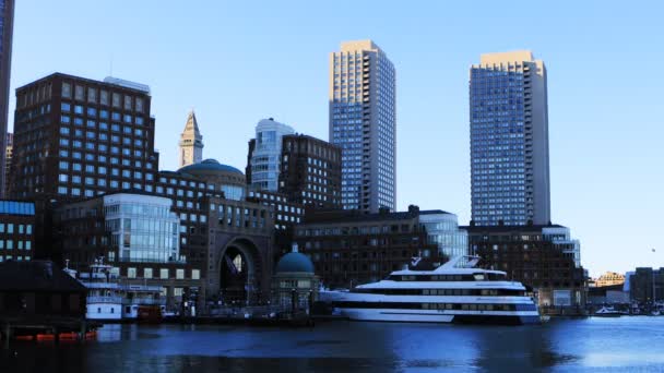 4k Ultrahd widok na centrum miasta Boston — Wideo stockowe