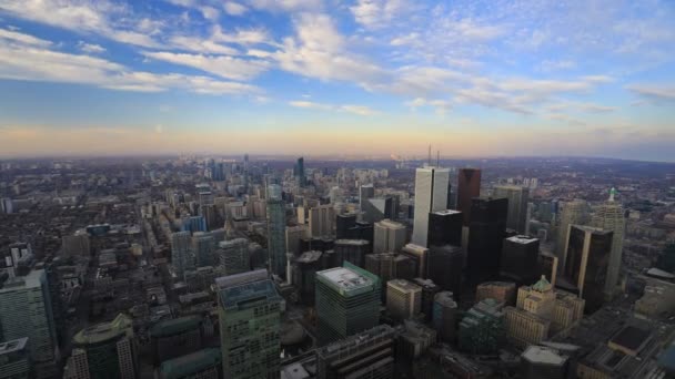 4k Ultrahd Wide luchtfoto timelapse over Toronto — Stockvideo