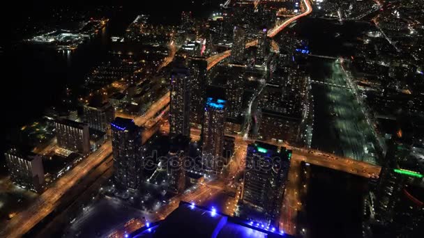 4K UltraHD Aerial timelapse sobre Toronto núcleo da cidade à noite — Vídeo de Stock