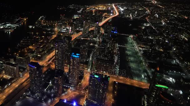 4K UltraHD Aerial timelapse over Toronto, Canada at night — Stock Video