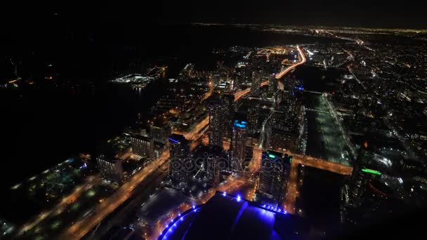 4 k Ultrahd timelapse powietrzne nad centrum miasta Toronto, w nocy — Wideo stockowe