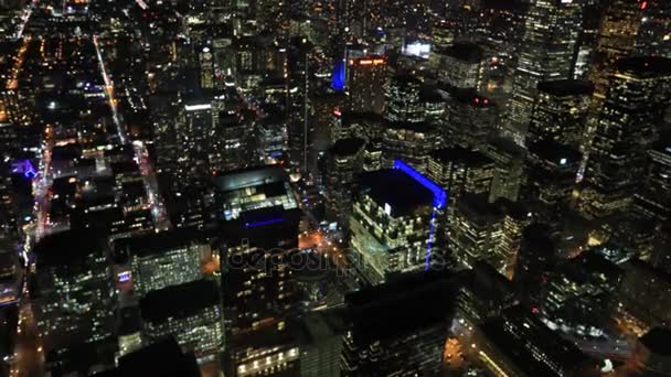 4k Ultrahd Wide luchtfoto timelapse over Toronto's nachts — Stockvideo