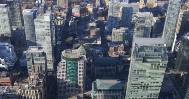 4 k Ultrahd Luchtfoto uitzicht over Toronto gebouwen — Stockvideo