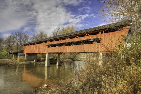 Spencerville Coberto Ponte em Indiana — Fotografia de Stock