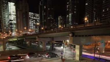4k Ultrahd Timelapse Toronto expressway Hava karardıktan sonra