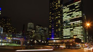 4k Ultrahd Timelapse Toronto, Kanada'nın şehir merkezinde çekirdek geceleri
