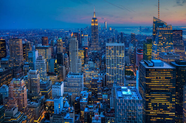 Manhattan Skyline after dark