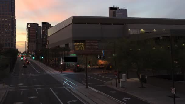 4k Ultrahd Day to night timelapse van het centrum van Phoenix — Stockvideo