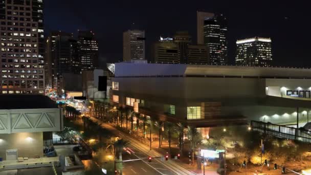 4K UltraHD noite timelapse do centro da cidade de Phoenix — Vídeo de Stock