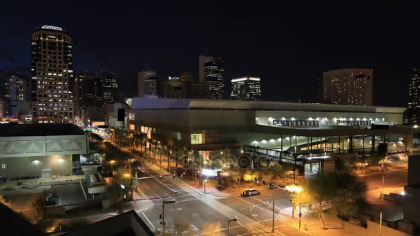 4k Ultrahd Timelapse Phoenix şehir merkezinin geceleri — Stok video