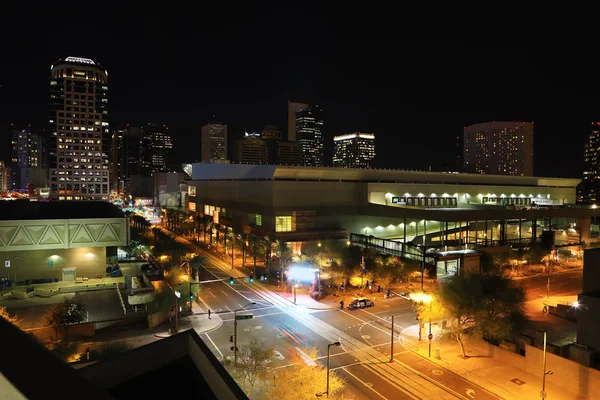 Vista nocturna del núcleo de Phoenix, Arizona — Foto de Stock