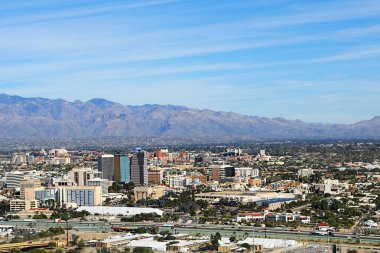 Tucson, Arizona şehrin havadan görünümü