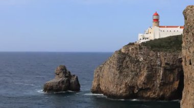 4 k Ultrahd Timelapse Cape St. Vincent deniz feneri Portekiz