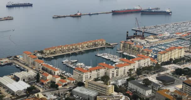 4K UltraHD Aerial view of Gibraltar bay — Stock Video