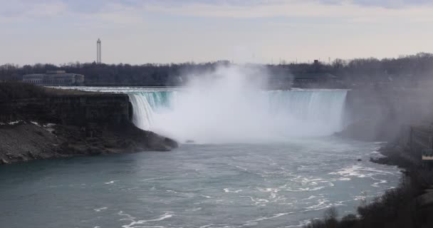 4k Ultrahd The Horseshoe Falls op een warme lentedag — Stockvideo