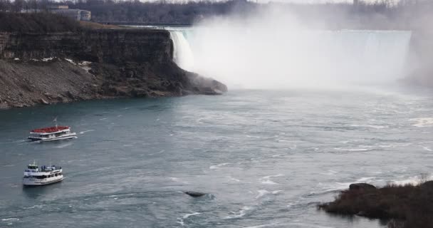 4k Ultrahd The Horseshoe Falls op een lentedag — Stockvideo