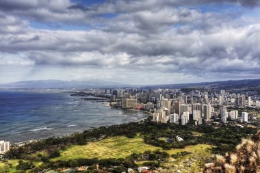Honolulu Hawaii üzerinden gündüz görünüm