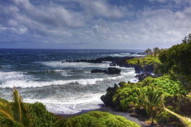 Siyah kum plajı Hawaii