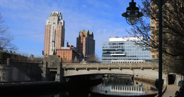 4k Ultrahd utsikt över downtown Providence, Rhode Island — Stockvideo