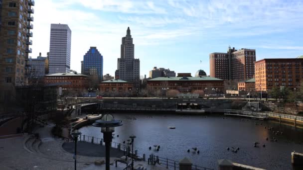 4k Ultrahd Timelapse panoramę Providence, Rhode Island — Wideo stockowe