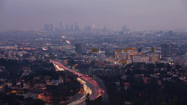 4 k Ultrahd Timelapse natt se i Los Angeles, Kalifornien — Stockvideo