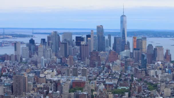 4K UltraHD Dia noite timelapse do centro de Manhattan — Vídeo de Stock