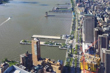 Aşağı Manhattan trafikte görünümünü