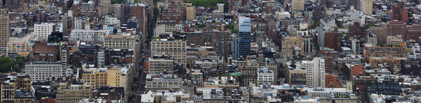 A Panorama of buildings in Lower Manhattan