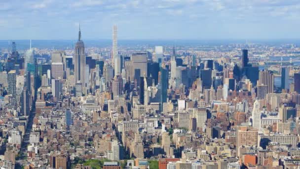 4 k Ultrahd Timelapse anteni midtown Manhattan, New York bölgesi — Stok video